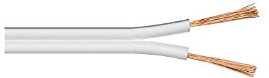Goobay 15101 Lautsprecherkabel 2x0,5mm² Kupfer Litze / Boxenkabel Audio Kabel Meterware / Speaker Cable Kupferkabel Weiß / Subwoofer Kabel 100m