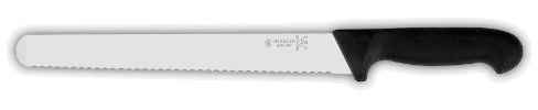 Giesser seit 1776 - Made in Germany - Schinkenmesser schwarz, Basic Black, Klinge 25 cm, Wellenschliff, rutschfest, scharfes Wurstmesser spülmaschinenfest, rostfrei
