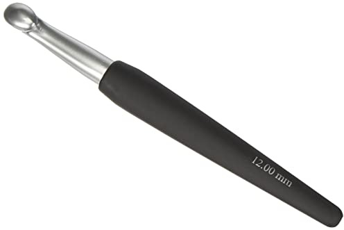 KnitPro - KnitPro Svart (12,00 mm) Virknål I mjukt Gepp I Aluminium - 1 St