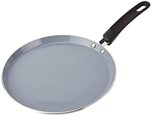 MasterClass Eco Induction Crepe / Pancake Pan con Químicos Saludables y PTFE, PFOA y BPA Free Non Stick, Aluminio / Hierro, Negro / Azul, 24 cm