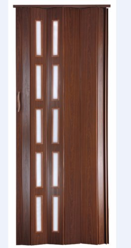 Falttür Schiebetür Kunststofftür mahagoni farben Fenster Höhe 201 cm Einbaubreite bis 109 cm Doppelwandprofil Neu