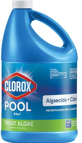 Clorox® Pool&Spa™ Swimming Pool Algaecide and Clarifier, Prevents and Treats Pool Algae, Clears Water, 128 Fl Oz (Pack of 1)