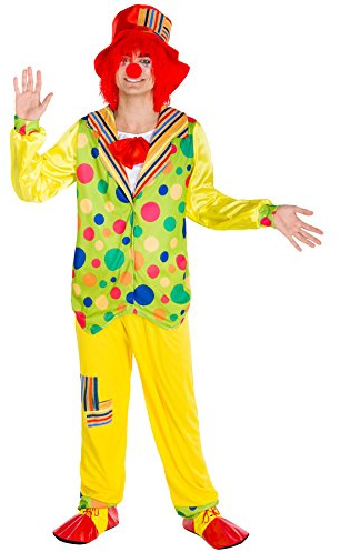 dressforfun tectake Herrenkostüm Clown | Kostüm + Clown-Nase & Schlapphut | Harlekin Clown-Kostüm Fasching (XXL | Nr. 300837)