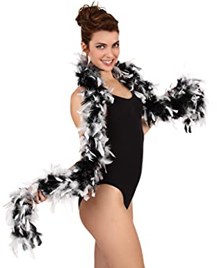 ATOSA boa de plumas blanco y negro 45 g
