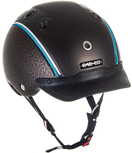 Casco Kinder Reithelm CHOICE braun metallic S (52-56cm) + MyStyle Wechselstreifen türkis