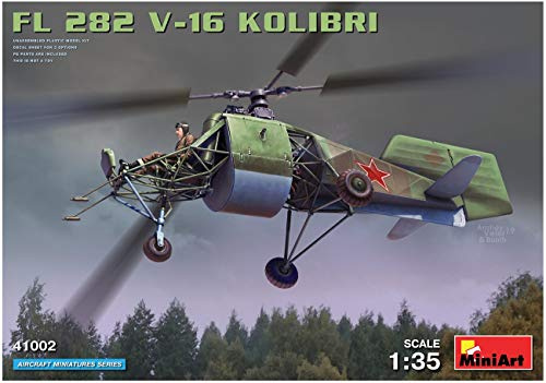 MiniArt 41002 1:35 FL 282 V-16 Kolibri Hubschrauber - originalgetreue Nachbildung, Modellbau, Plastik Bausatz, Basteln, Hobby, Kleben, Modellbausatz, Zusammenbauen, unlackiert