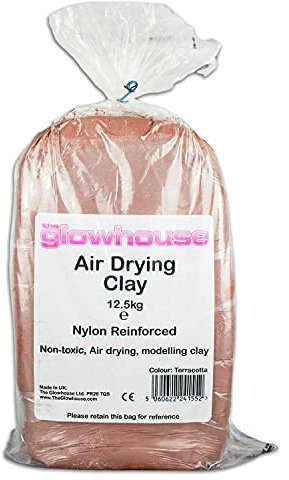 The Glowhouse Lufttrocknende Modelliermasse, Nylon-verstärkt, 12,5 kg (Terrakotta)