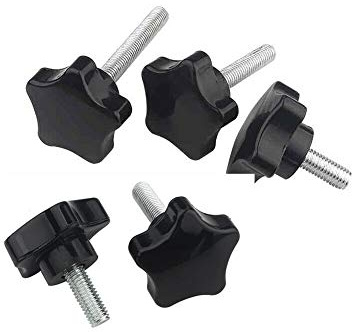BOZONLI Vis de Bouton d'étoile, Forme de Fleur de Prunier Fileté Moleté Vis à Molette Poignée Poignée Vis à Molette, M8×25mm,5 pcs