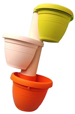 Cabilock 3pièces Pots De Fleurs Suspendus Lot pour Mur Décoration De Plantes Intérieure Et Extérieure Ornements De Jardin Pot De Fleurs Gouttière Couleur Aléatoire
