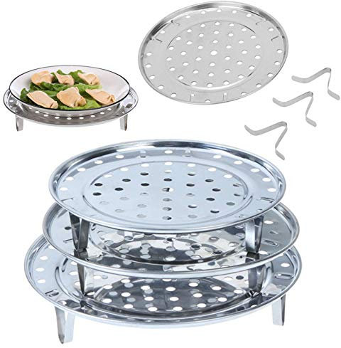 Dampfregal Rund Dampfgarer Stand Dampfgarer Rack Ständer Edelstahl Dampfer Tablett Dampfwanne Aus Edelstahl Dampfwanne 18/20/22/24/26cm mit A bnehmbaren Beinen für Schnellkochtopf (5 Stück)