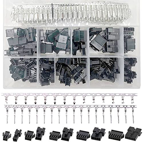 Ruidee 740 Stück 2.5mm 2 3 4 5 6 Pin JST SM Anschluss Männlich und Weiblich Stecker Gehäuse Adapter Sortiment Kit（D2.5