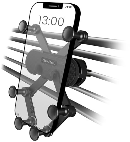 Nolhel Porta Cellulare Auto a 6 Bracci per Bocchette Aria [2025], Supporto Telefono Auto Universale 4,7”-7”, Silicone Antigraffio, Ultra Stabile, Facile da Installare (Clip in Metallo)