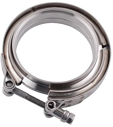 Slakerbe Kit de Brida de Abrazadera de Banda en V, Universal Abrazadera de Escape de Acero Inoxidable para Turbos Válvulas de Escape Tubos de Escape Automáticos Plateado, 4 Pulgadas