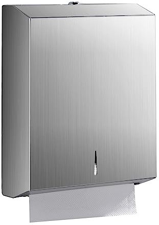 modunful Dispenser per asciugamani di carta da parete, dispenser multipiega per asciugamani di carta, grande capacità, in acciaio inox, adatto per bagni e luoghi pubblici