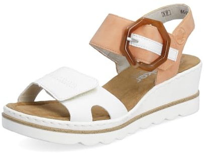 Rieker Women's Wedge Sandals 67476, Women's Sandals, White Estate 38, 6 UK