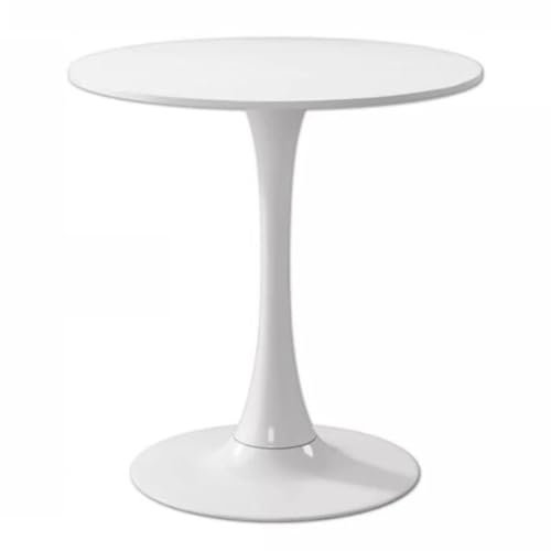 JHAISMAO Rund Modern Tulpe Tisch Weiß Farbige Platte Küche Esszimmer Mit Sockel Für Kleine Räume Pub-Restaurant 2 Bis 4 Personen(Size:50x50x73cm)