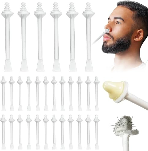 60Pcs Nose Wax Sticks, Nose Waxing Strips, Disposable Nose Hair Removal Sticks, Dual-End Nasal Wax Spatulas Strips, Nose Wax Strips Plastic, Nose Waxing Strips Nostril Cleaning Removal