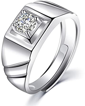 Ornamente für Ringe, ausgefallener Herren-Diamantring aus S925-Sterlingsilber, Gothic-Mode-Paar-Verlobungsring, Silber, 11