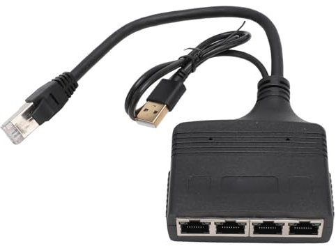 Splitter Ethernet, Splitter Internet Pin Placcato Oro Segnale Stabile e Splitter LAN Splitter Ethernet 1 in 4 Out Interfaccia RJ45 1000 Mbps per Switch TV PC
