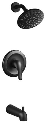 Luxury Matte Black Shower System with Adjustable Spray Patterns and Jets Tub and Shower Faucet
