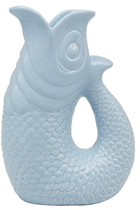 The Leonardo Collection Fish Jug/Vase Blue 26cm for Kitchen & Home | Ceramic Or Glass Jug for Multiple Use | Beautiful Cream Or Milk Jugs Vase for Daily Use