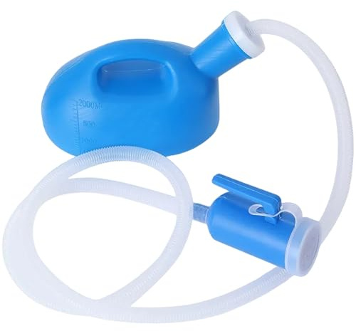 Orinal portátil para hombres portátil 2000 ml de botella de orina unisex con tubo, orinal portátil de derrame de gran capacidad para hombres para viajes para el inodoro para el automóvil acampado