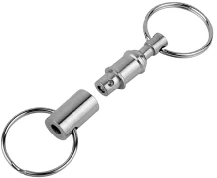 Anillo de llave desmontable doble: anillos de 3.15 pulgadas de llavero separable separable - soporte de bloqueo snap de doble división de servicio pesado, accesorio de llave de doble llave de llave de