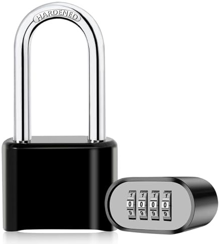 Setgoold Heavy Duty Combination Padlock 4 Digit Long Shackle Outdoor Lock | Rust Resistant Weatherproof Padlock, Sturdy And Durable Combination Lock for Fence School Garage Gate Gym, Secure & Reliable