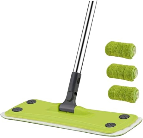 Serpillière Plate Pivotante 360° pour Parquet, Nettoyage Humide ou Sec