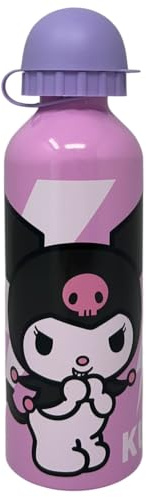 CARTOON Barnvattenflaska i aluminium 500 ml flaska med pip (Kuromi, lila)