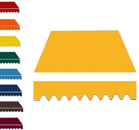 GFYHTN Ersatzstoff Für Einziehbare Klemmmarkise, Sonnenschutz Markisentuch, Markisenbespannung Canvas, Markisen Ersatzteile(Yellow,15x8ft/4.5x2.5m)