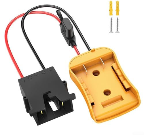 For Dewalt 20V Battery Adapter Converter with Wire Harness Connector, 12AWG for Powering 12V Riding Toys (black)