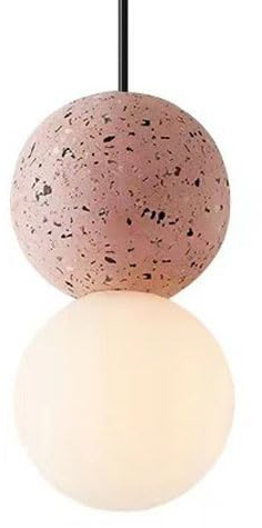 SSBHDM G9 Light Source Flush Mount Pendant Lamp, Single Head Ceiling Chandelier, Nordic Minimalist Style Terrazzo Glass Hanging Light, Bedroom Living Room Kitchen Island Decoration Light Fixtures