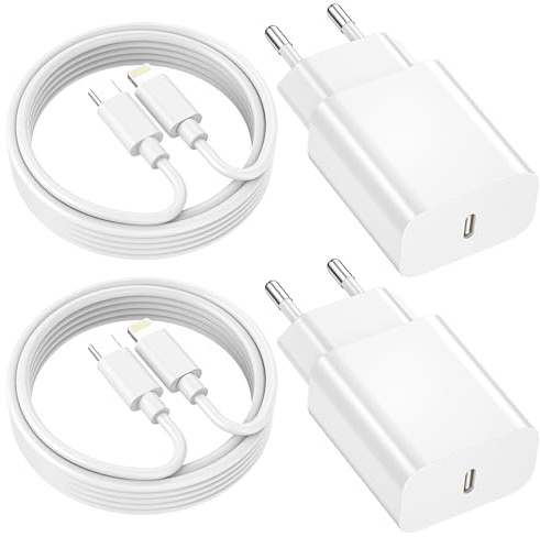 20W Chargeur Rapide iPhone avec Cable iPhone 2M 2Pack, Chargeur USB C Cable Lightning USB C pour Apple iPhone 14 Pro Max/14 Plus/13 Mini/12/11/SE/XR/X/8
