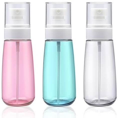 Solihigh 3 Pack Small Spray Bottle 100 ml, Fine Mist Mini Plastic Spray Bottle for Travel Refillable Make Up Atomizer Spray Bottle,Leak Proof