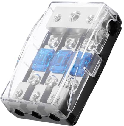 Hemobllo Blocco Distribuzione Energia Auto Vie in Plastica e Ferro Portafusibili per Audio Auto Protezione Sovraccarico Morsettiera Affidabile per Modifiche Car Audio