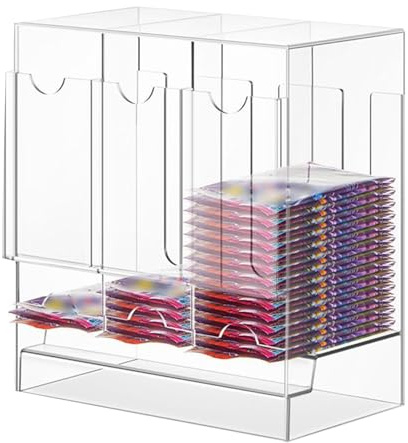 Dispensateur De Pack De Booster Acrylique - Dispensateur De Pack De Cartes En Acrylique À 3 Emplacements Premium, Stockage De Distributeurs De Cartes Et Organisateur Pour La Carte À Échanger