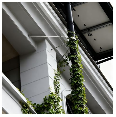 Heavy Duty Adjustable Chimney Standpipe Bracket, Stovepipe Support Brackets Kit for Outdoor Use, Flue Brace Arms Made of Premium Stainless Steel(35cm/14in from wall,D20-22cm/7.9''-8.7'')