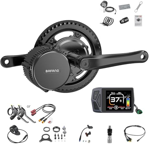 BAFANG 48 V, 250 W, BBS01B 44T bricka elektrisk cykelkonverteringssats och EKD01 LCD-skärm för 68/73 mm kedjelåda BAFANG BBS01 G340 (batteri ingår inte)
