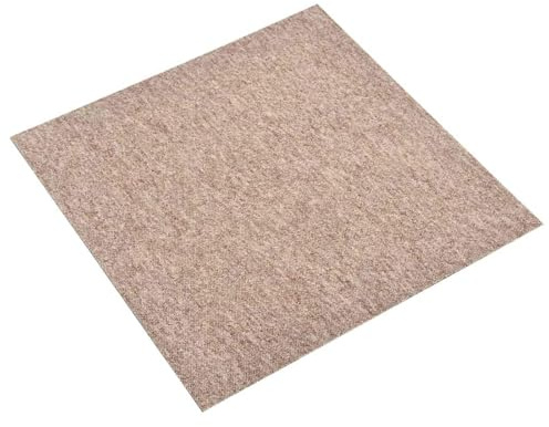 vidaXL Alfombra 20 pcs Beige 50 x 50 cm 100% Polipropileno, Losetas de moqueta Modernas, Suelo Interior Duradero, Modular Antideslizante, decoración de Habitaciones con Patrones, instalación fácil