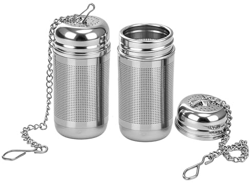 2PCS Infuseur à Thé Inox, Filtre à Thé Réutilisable avec Chaîne et Crochet, Boule à Thé en Acier Inoxydable, Infuseur pour Théière, Tasse, Cuisine, Facile à Nettoyer, Idéal pour Thé en Vrac