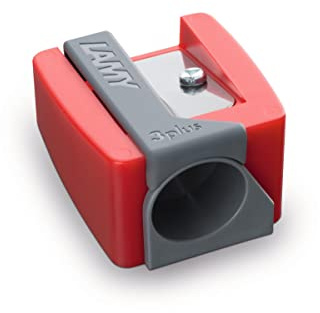 LAMY 3plus Z 80 Spitzer 590 aus hochwertigem Kunststoff in der Farbe Rot für Farbstifte bis Ø 11 mm mit einem Spitzwinkel von 30° für weiche Farbabstriche