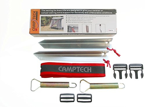 Suncall Camptech Awning Buckle Tie Down Kit - Red Polyester - Traditional & Porch Awnings