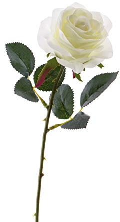 artplants.de Künstliche Rose Simony, Creme, Textil, 45cm, Ø 8cm - Kunstblume