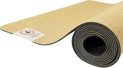 Naturlig yogamatta 190 cm ✓ gummi och kork ✓ halkfri ✓ halkfri ✓ pilatesmatta