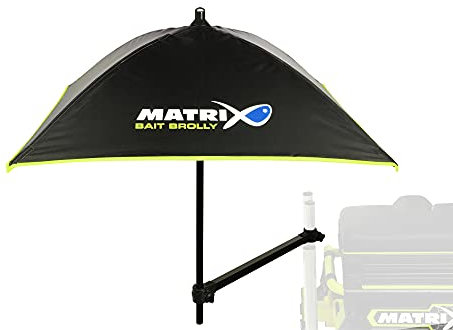 Fox Matrix bait brolley & support arm - Angelschirm als Regen- & Sonnenschutz für Angelköder zum Stippangeln & Feederangeln