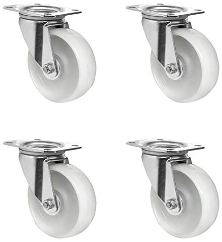 CASCOO SETSBSB125N0N0R1W Rollensatz 4 Lenkrollen, Polyamid, Durchmesser 125 mm, Transportrollen, Kunststoff, Rollenlager, Traglast 600 kg (4-er Pack)