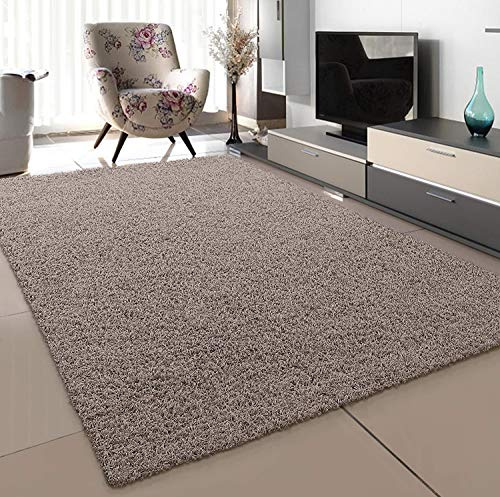 SANAT Teppich Wohnzimmer - Beige Hochflor Langflor Teppiche Modern, Größe: 200x290 cm