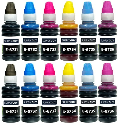 Supply Guy Tinte kompatibel mit Epson T673 für EcoTank L800 L805 L810 L850 L1800 (12 x 70ml)