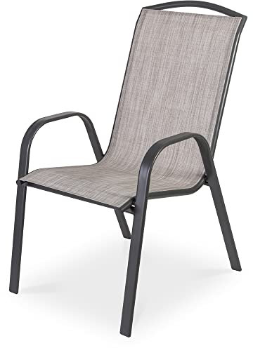 FIELDMANN Gartenstuhl, 55 x 73 x 94 cm, Schwarz/Beige